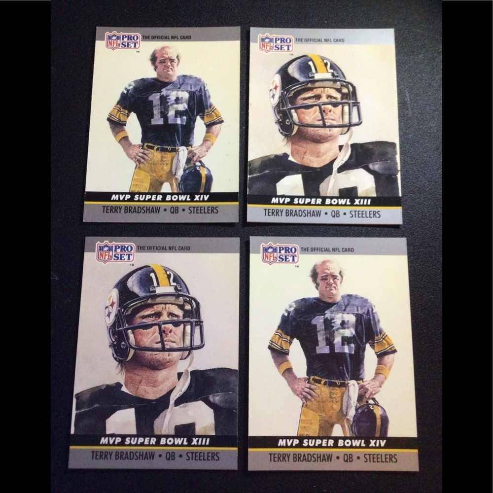 TERRY BRADSHAW MVP SUPERBOWL CARDS, 4 Cards
